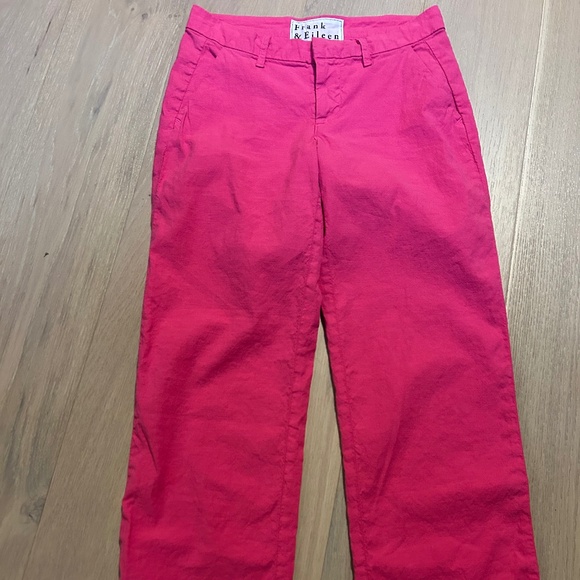 Frank & Eileen Westport Hot Pink Wide Leg Mid Rise Trousers Size 4 EUC! - Picture 1 of 6